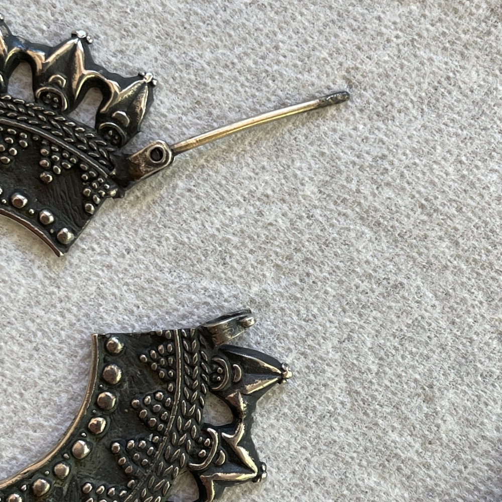 Black Patina Afghani Hoops - Picture 2 of 6